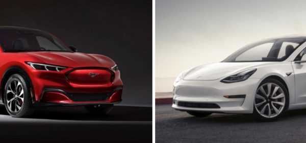 vergelijking ford mustang mach-e vs. tesla model 3