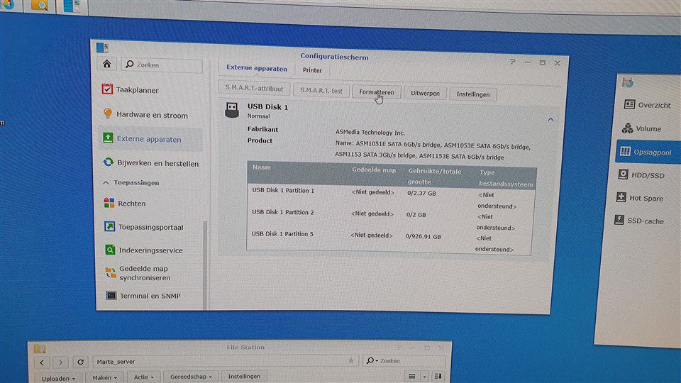 USB aansluiting op DS 718+