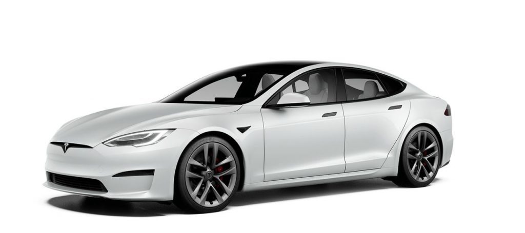 standaard Tesla Model S in het wit