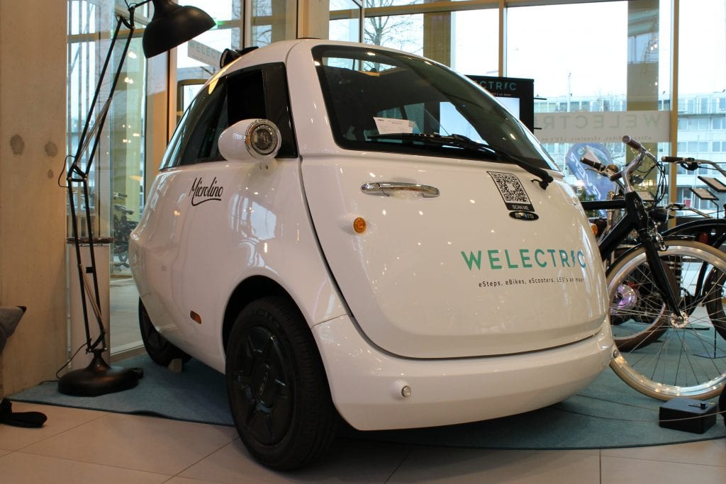 Microlino 1.0, prototype, Welectric, showroom