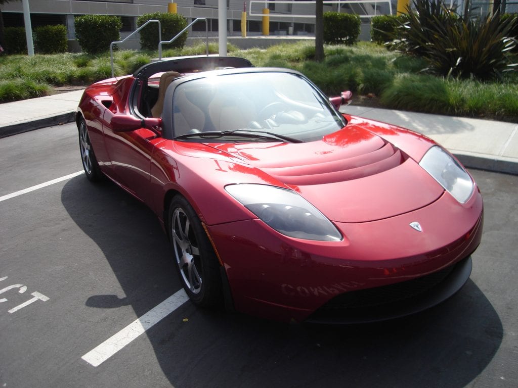 Tesla Roadster, rode auto, Elon Musk