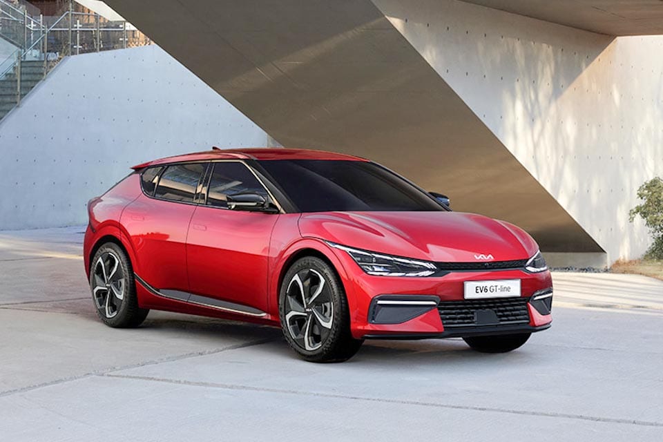 Kia EV6 GT-line in het rood