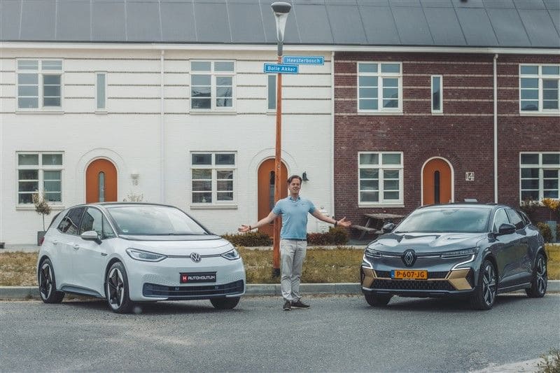 Joeri van Dam bij Renault Megane E-Tech Electric en Volkswagen ID.3 rijtest