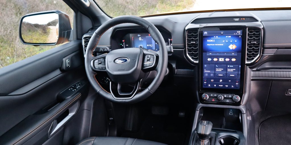 Het interieur van de Ford Ranger Wildtrak